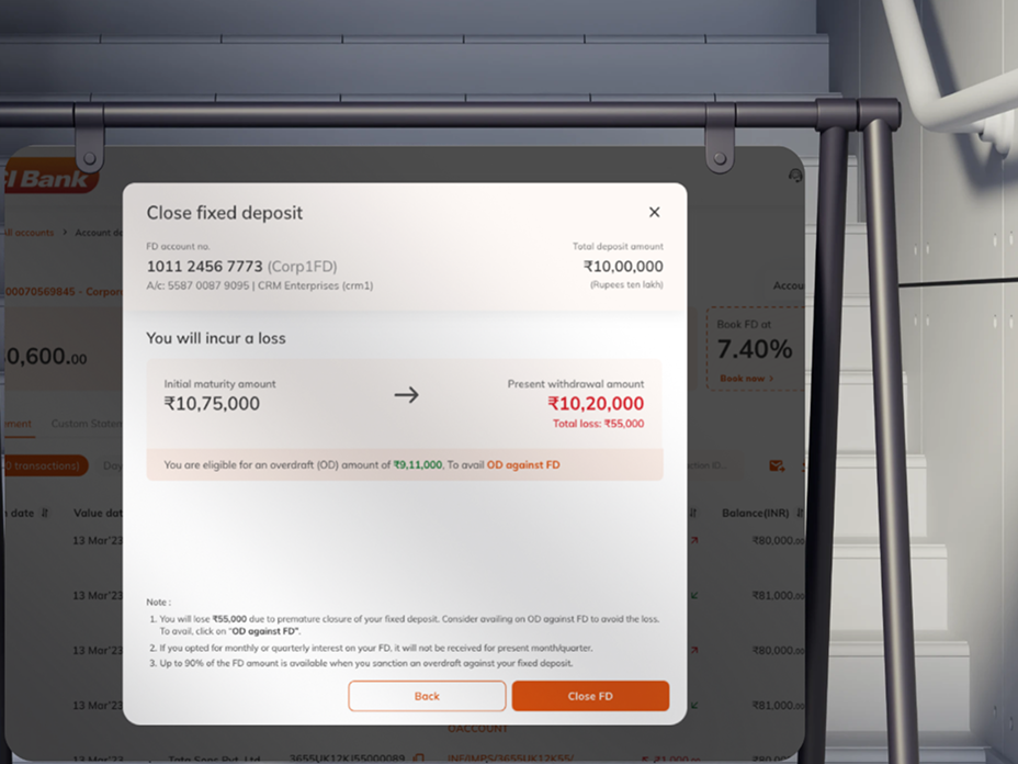 User flow from authentication to transaction